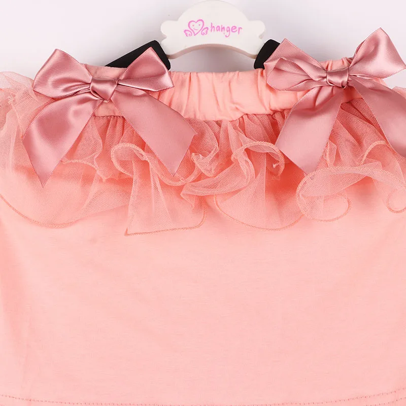 2018 new children's suit spring and autumn white girl print pattern strapless camisole + pink fashion skirt kids clothes | Детская