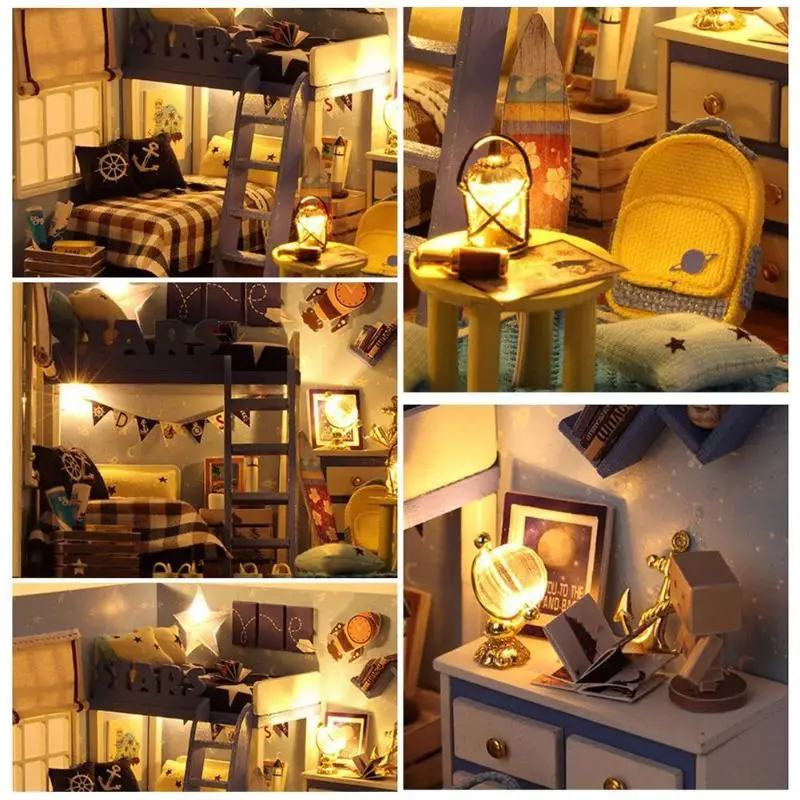 CUTEBEE ручная работа миниатюрная мебель DIY кукольные домики дети деревянные модели игрушки День рождения подарочный набор модель Пыленепроницаемый Чехол