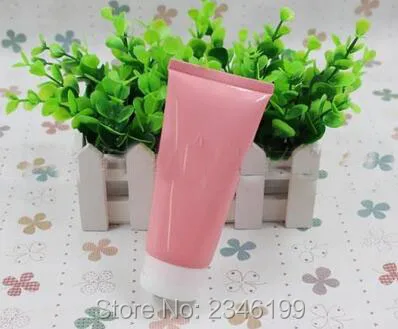 Пластиковый тюбик для крема розовый с белым шлангом откидной крышкой 110 г мл 30