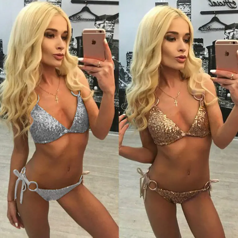 Новый сексуальный женский купальник на бретелях спагетти с V образным вырезом и
