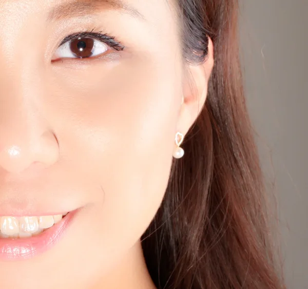 9K желтое золото серьги из натурального пресноводного жемчуга сердце круглые