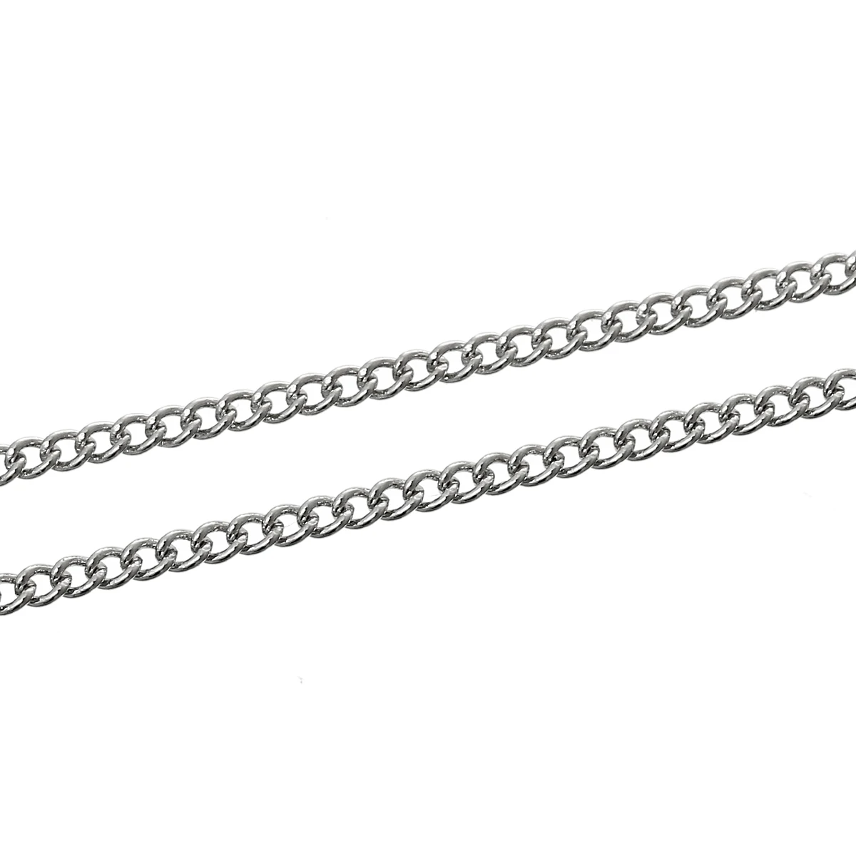 DoreenBeads сплав звенья бордюр цепи Серебряный цвет 2 мм x 1 5 м Горячее предложение|chain