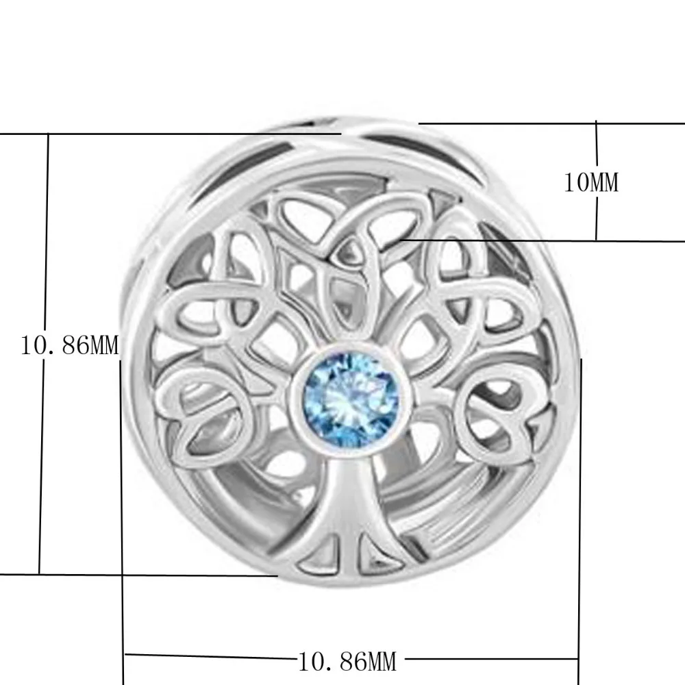 slide charm Free shipping Crystal blue water the tree of life bracelet beads Fit Pandora bracelets | Украшения и аксессуары
