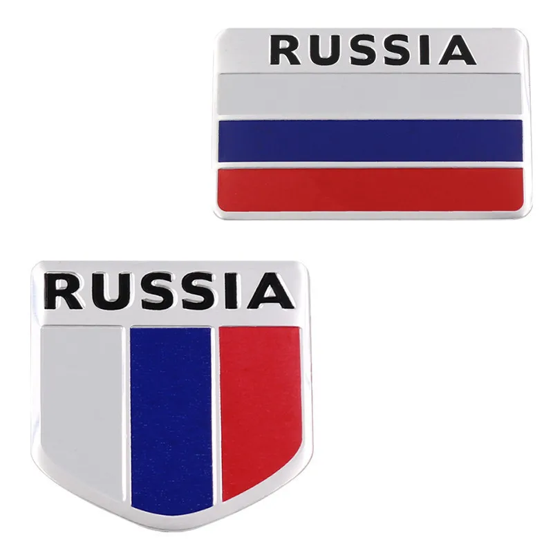 Наклейка для автомобиля с российским флагом 3D Алюминиевые наклейки мотоцикла и