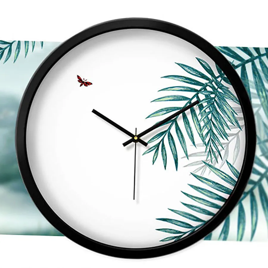 Настенные часы ZB179 для гостиной с изображением растений креативные приборы