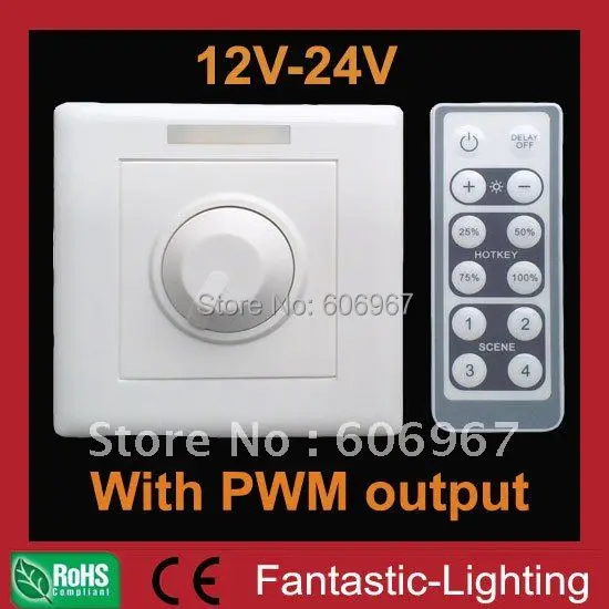 

Free shipping 12-key Infrared Dimmer 12V-24V DC output constant voltage LED remote dimmer PWM output