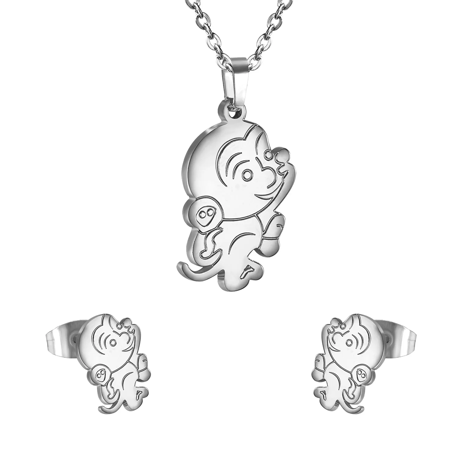 LUXUKISSKIDS Новое поступление комплект ювелирных изделий из нержавеющей стали