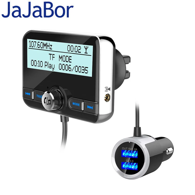 JaJaBor FM передатчик DAB цифровой аудио вещания автомобильный радиоприемник Bluetooth