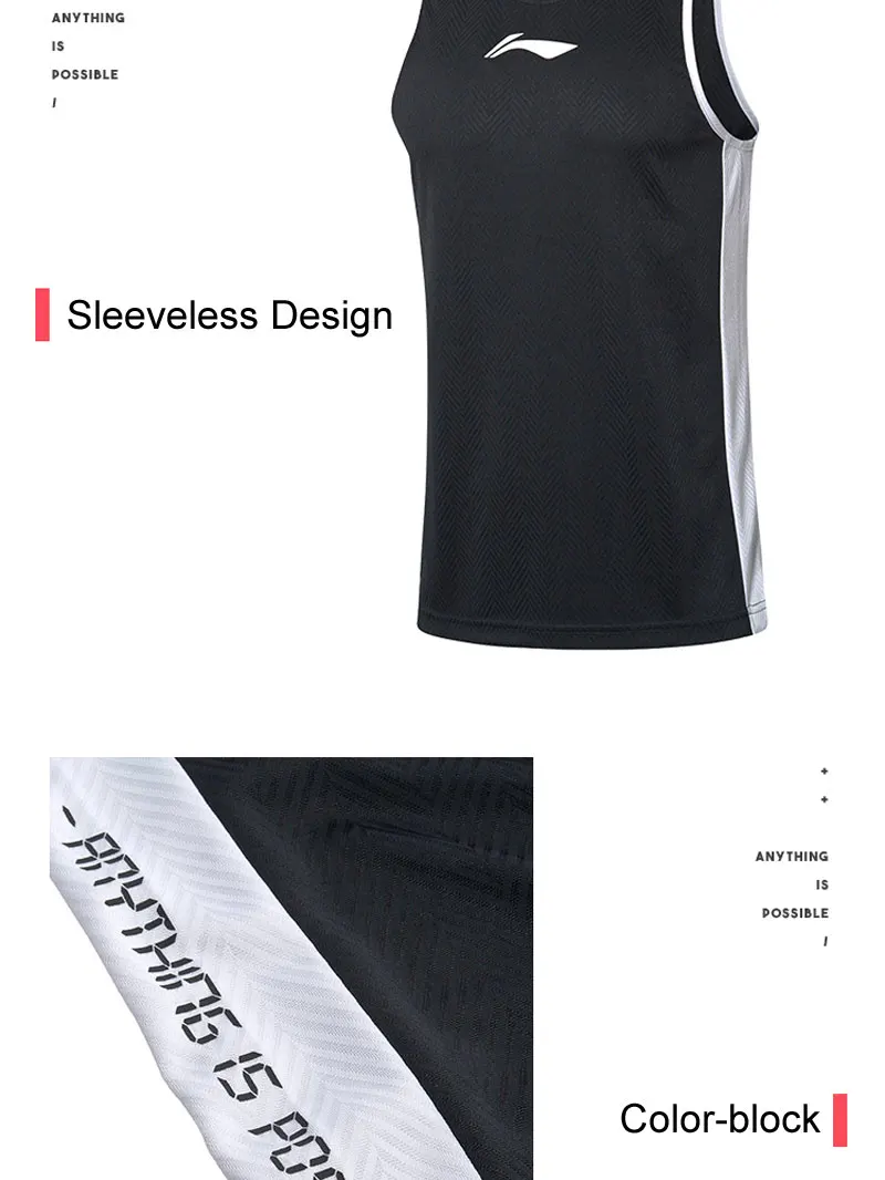 Li-Ning Мужская баскетбольная серия жилет соревновательный Топ дышащий на сухой обычной подкладе Спортивная футболка без рукавов AAYP051 MBS082