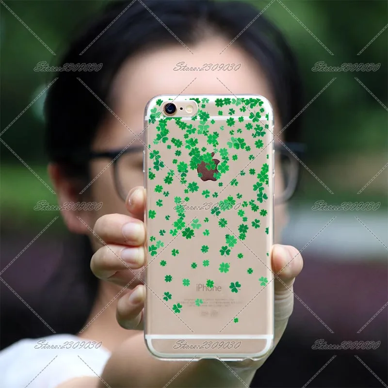 Чехол Jaomax Lucky Green Plant Shamrock Falling Clover Leaves для iPhone Xs Max 6s Plus 5 5S 8 X прозрачный чехол