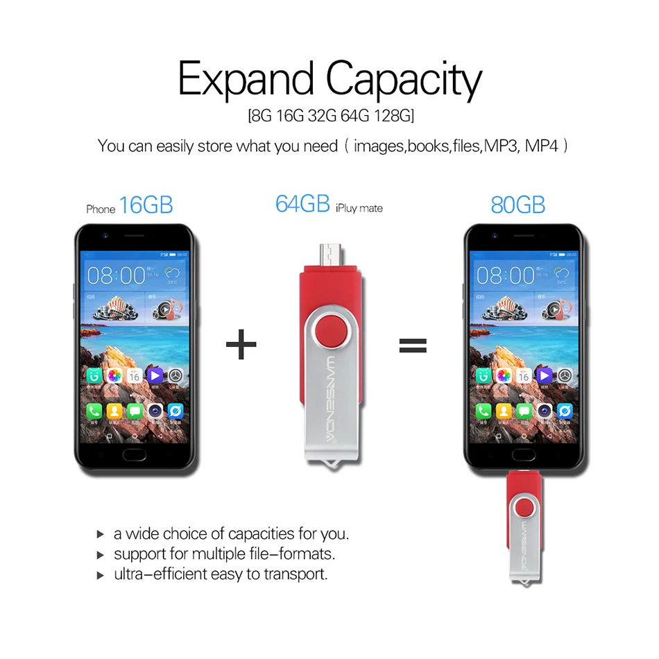 Оригинальный OTG USB флеш-накопитель Wansenda D103 256 ГБ 128 64 32 16 8 3 0 флешка для Android/ПК |