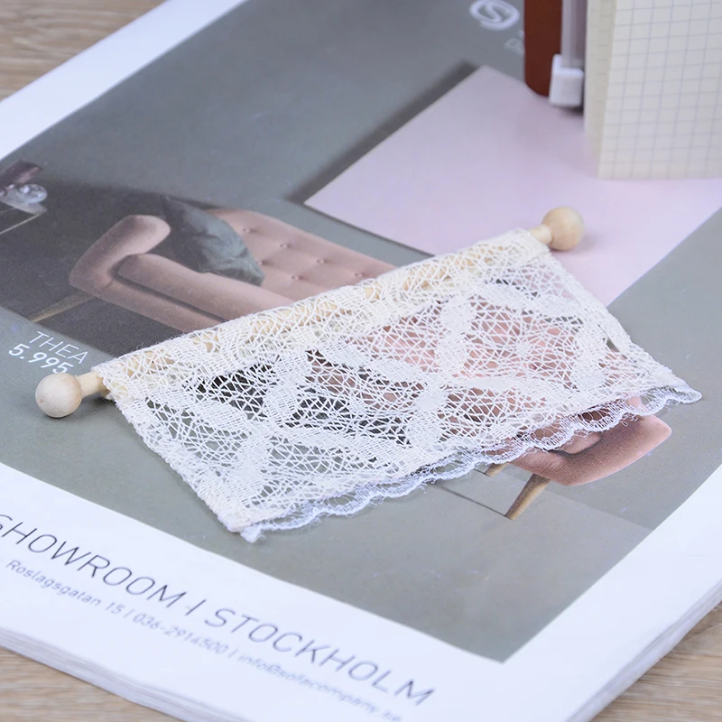 1 шт. миниатюрный кукольный домик кружевные шторы зеркальная мебель сделай сам