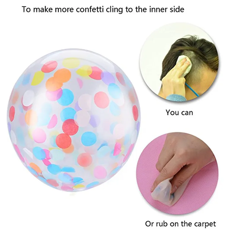 5 шт. 18 дюймов прозрачные воздушные шары с Цветные конфетти шарики на день