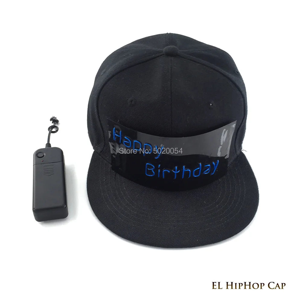 Модные мужские и женские в стиле хип хоп мигающие колпаки шляпа с буквами EL Wire для
