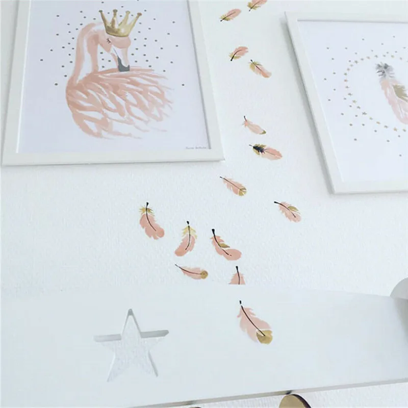 Новые DIY креативные Семейные перьевые настенные художественные наклейки для
