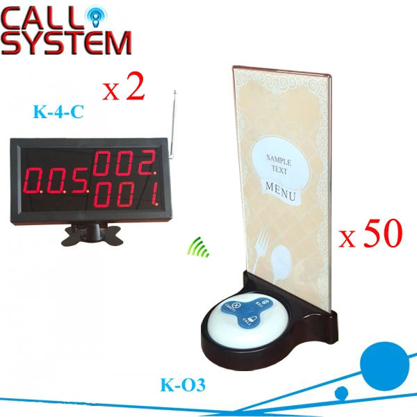 Сервисный пейджер система звонков 50 кнопок с держателем меню 2 настольных