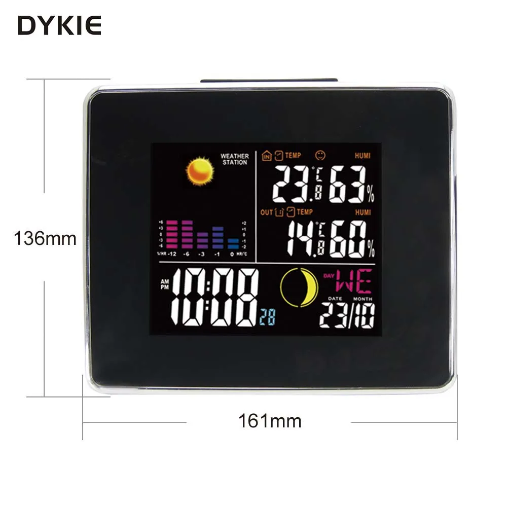 DYKIE 433 мГц RF беспроводной Метеостанция черный Крытый Открытый термометр