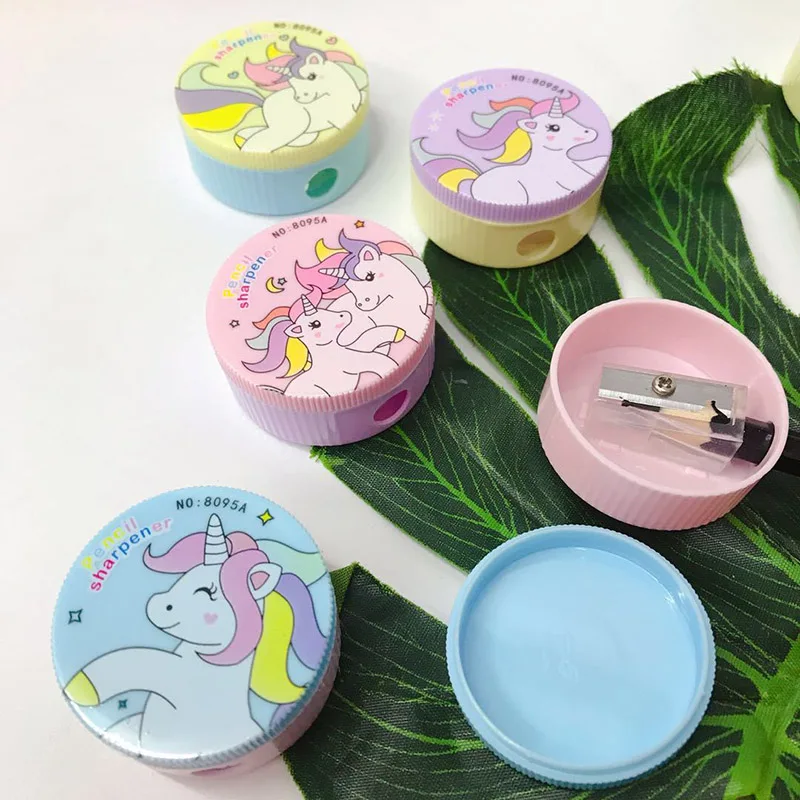 Милая точилка для карандашей с одним отверстием, Kawaii флеш-накопитель в виде единорога, точилки для девочек, подарки, школьные принадлежности, корейские канцелярские принадлежности
