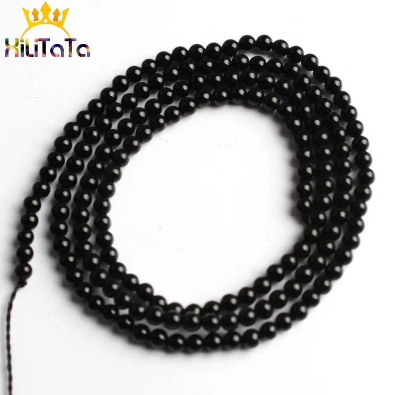 Black agate 2-3 мм натуральный камень Агаты лабрадоритовый кварц Амазонит хрустальные бусины Круглые свободные бусины для самостоятельного изготовления ювелирных изделий Браслеты - Цвет: Black agate