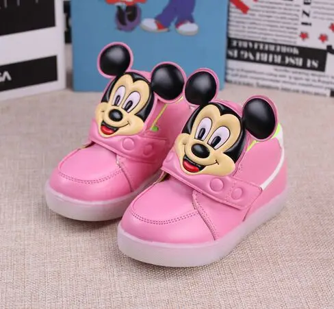 Детская обувь с подсветкой коллекция 2017 года Европейская мода милая спортивная