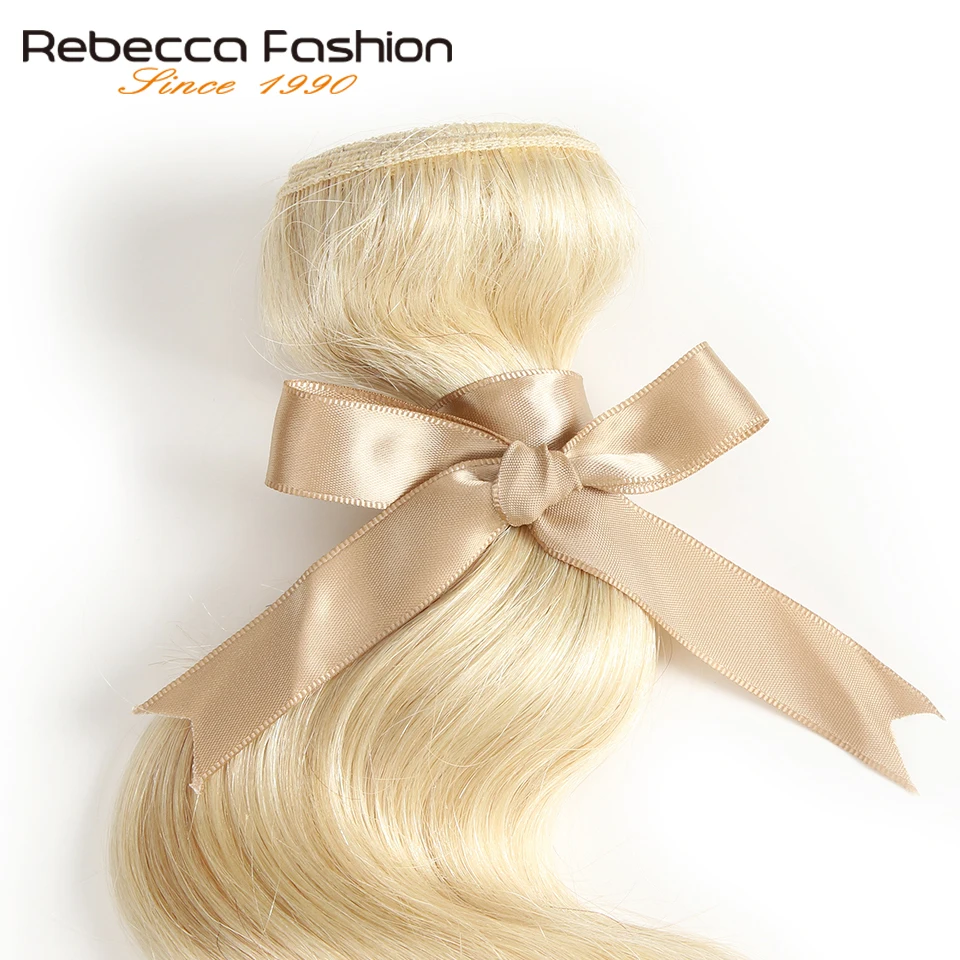 Модные перуанские волнистые человеческие волосы Rebecca пучки с застежкой 613 блонд