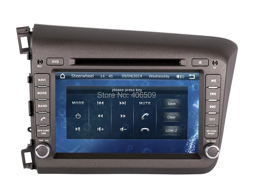 8 &quotголовное устройство автомобиля DVD плеер для Honda Civic левой стороны привода 2012