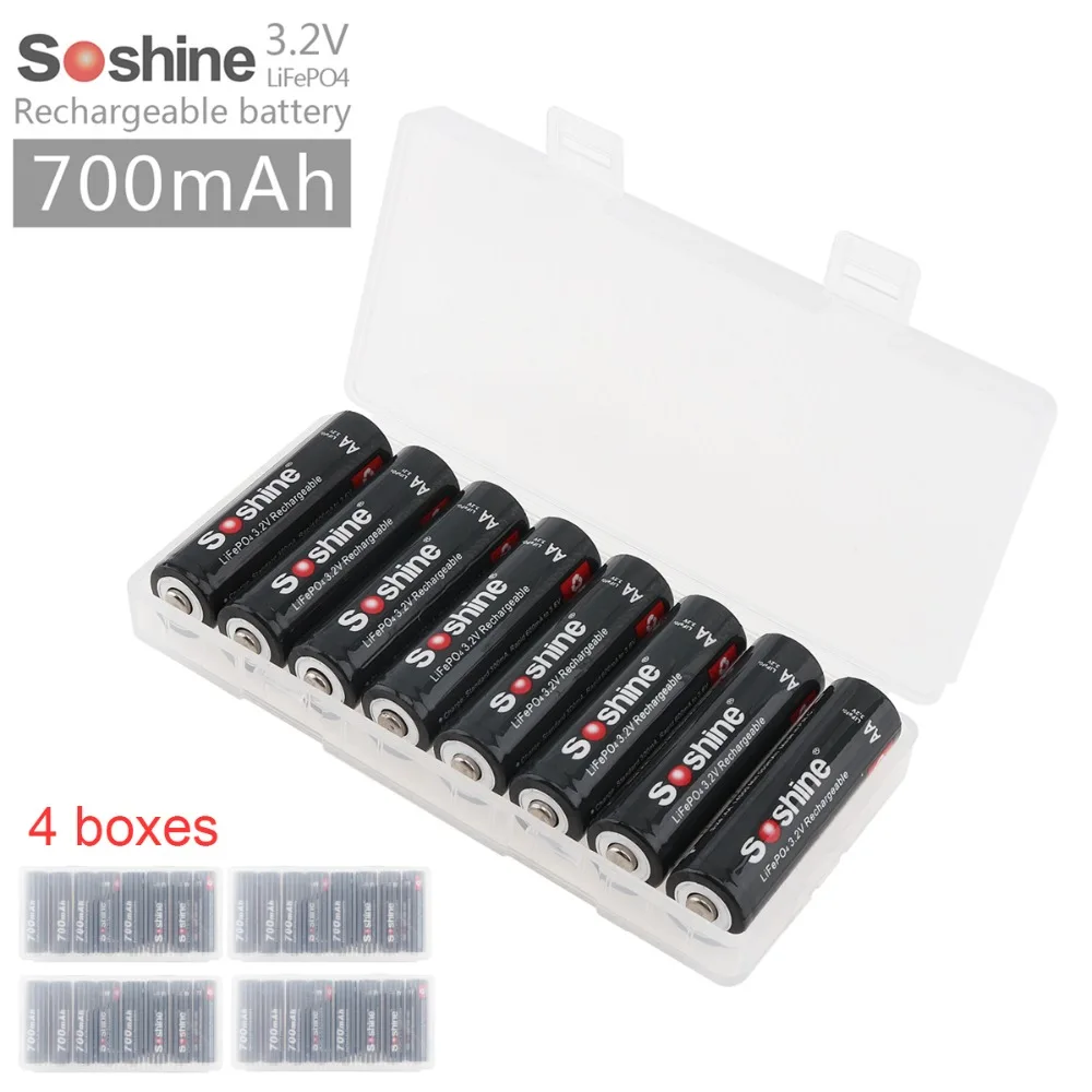 Аккумуляторная батарея Soshine AA 32 шт. 3 2 в 700 мА · ч 14500 LiFePO4 + портативный аккумулятор
