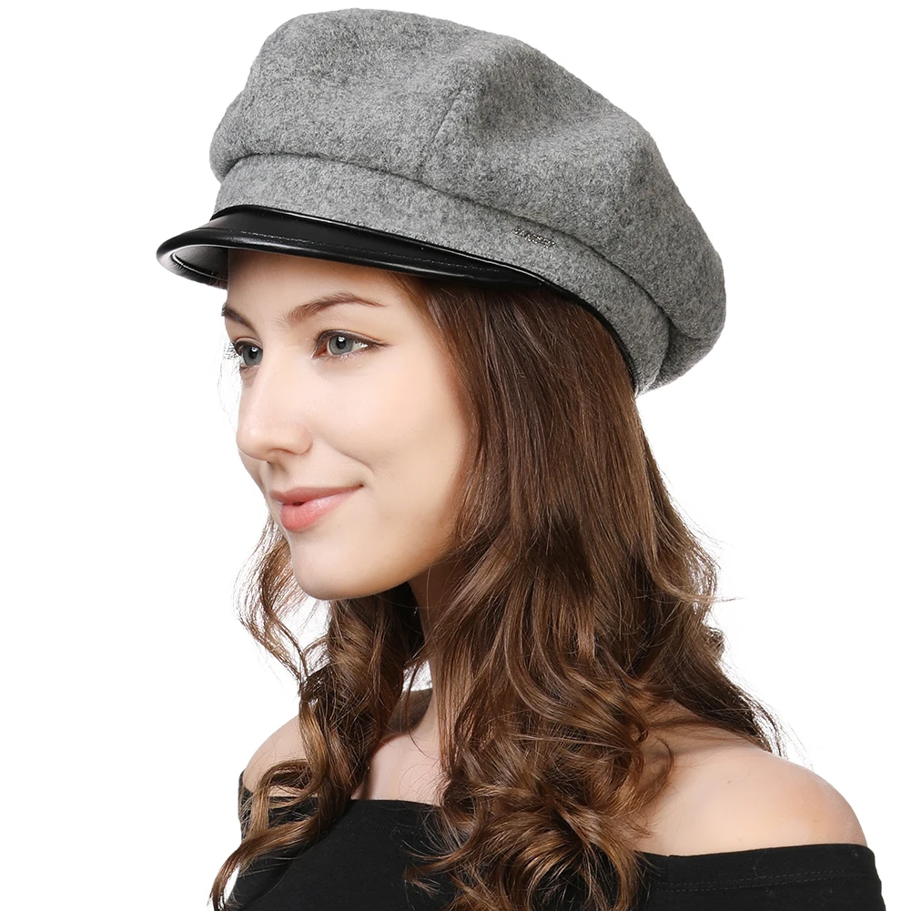 Осень-зима женские береты FANCET однотонные из шерсти с 4 панелями, элегантные шапки с регулируемым козырьком, мягкий шапо, горрос. Женский 99093.