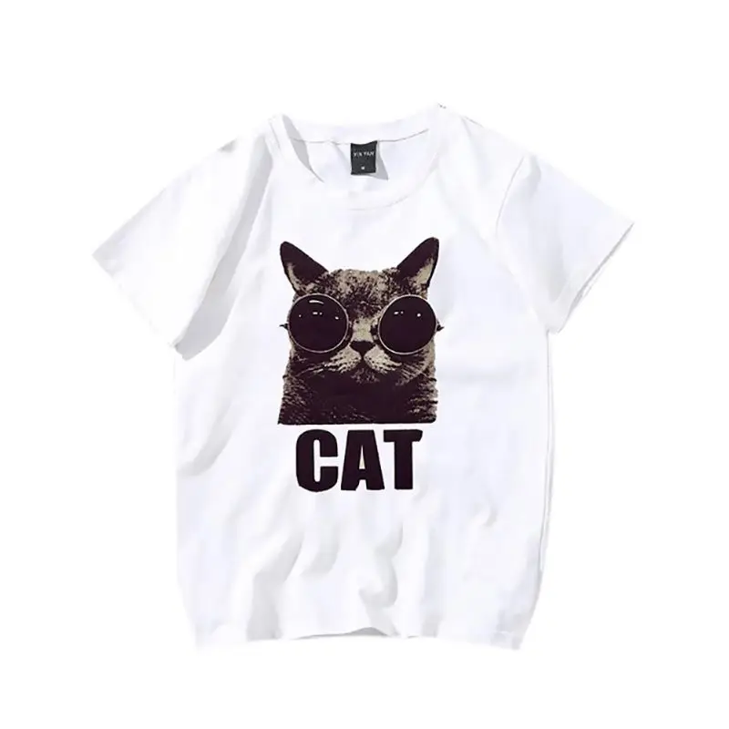 Женская футболка с принтом кошки летняя повседневная большого размера круглым