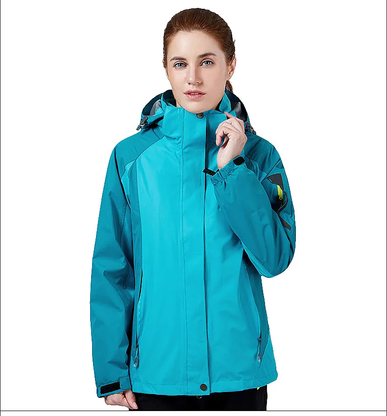 

Men &Women's Winter windbreaker Hiking Jackets Waterproof Outerwear Sport Hoodied Camping Trekking 2 in 1 warm Coats