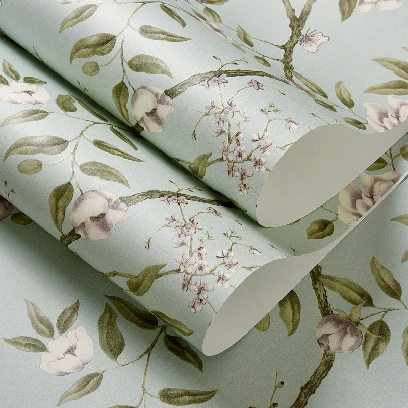 

Beibehang Pure American AB paragraph flowers non-woven 3D wallpaper fashion papel de parede bedroom living room wallpaper roll