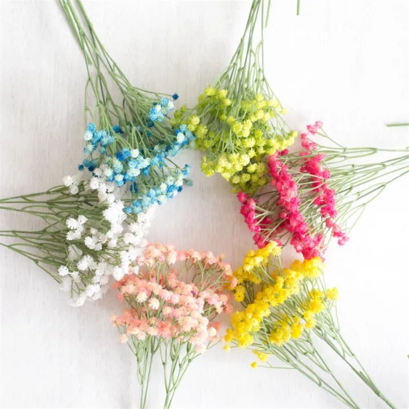 

10Pcs Fake Single Stem Gypsophila 24.8" Length Simulation Plastic Babysbreath for Wedding Home Decorative Artificial Flowers