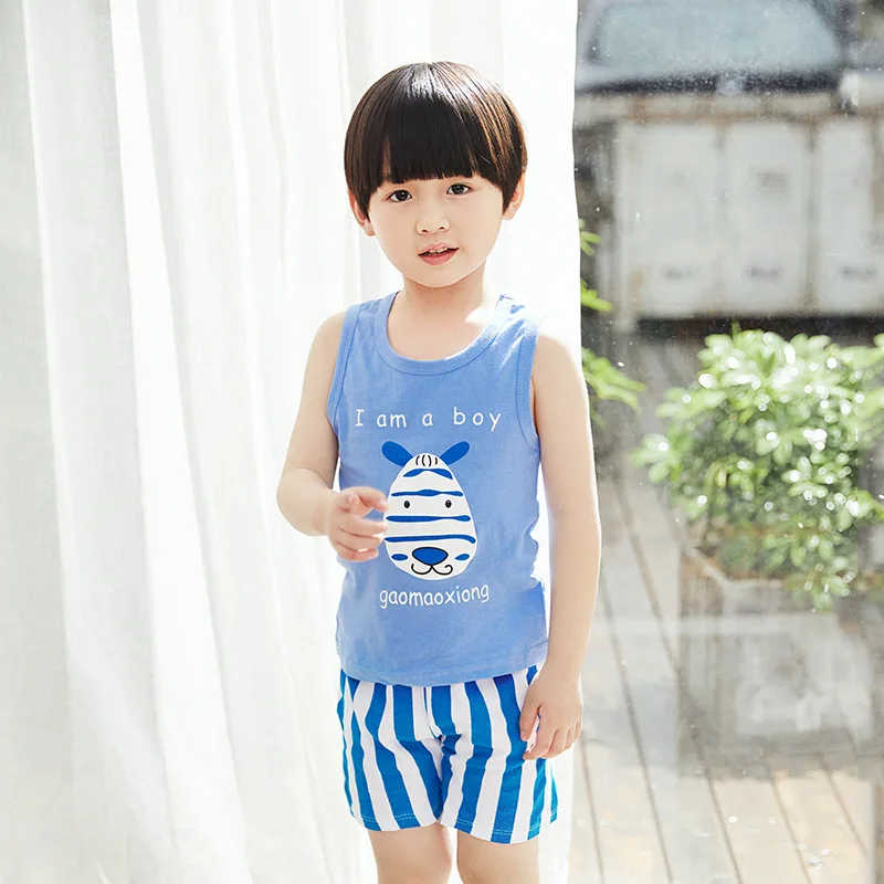 SAILEROAD/милый детский пижамный комплект с динозавром комплекты жилетом Пижама для