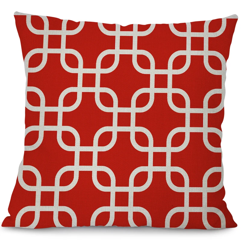 Miracille 18 &quotРождество разные полосы круги наволочки геометрия красный и зеленый