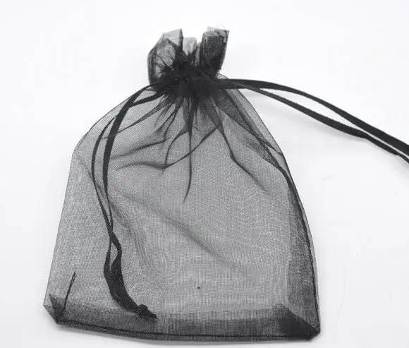 Free shiipng!!!!500pcs/lotBlack Organza Wedding Gift Bags&Pouches 12x9cm