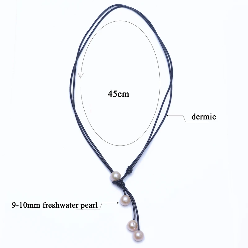 Ожерелье Daking из натурального жемчуга кожаная веревка ожерелья ожерелье-чокер