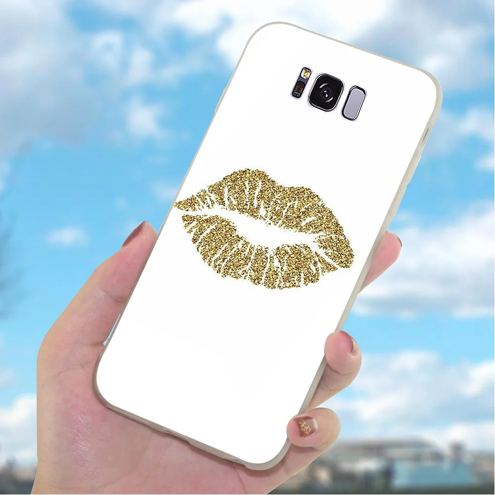Мягкие чехлы из ТПУ чехол на заднюю панель телефона с губами для Samsung Galaxy S10 S7 M10 M20