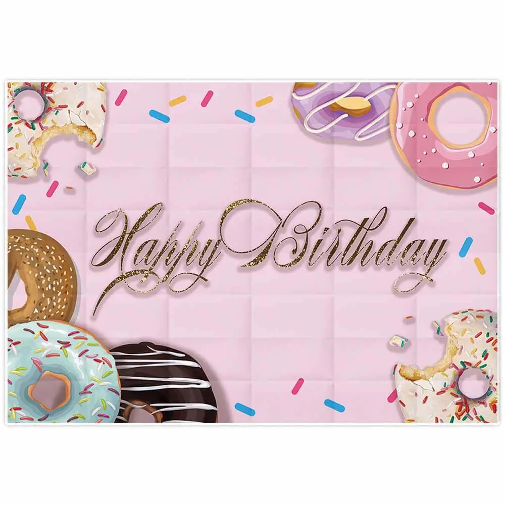 Allenjoy розовый золотой день рождения пончик цвета десерт девочка дети Фон