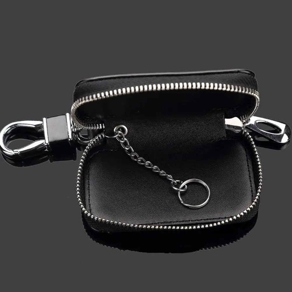 Кожаный чехол для ключей из воловьей кожи на молнии Защитная сумка