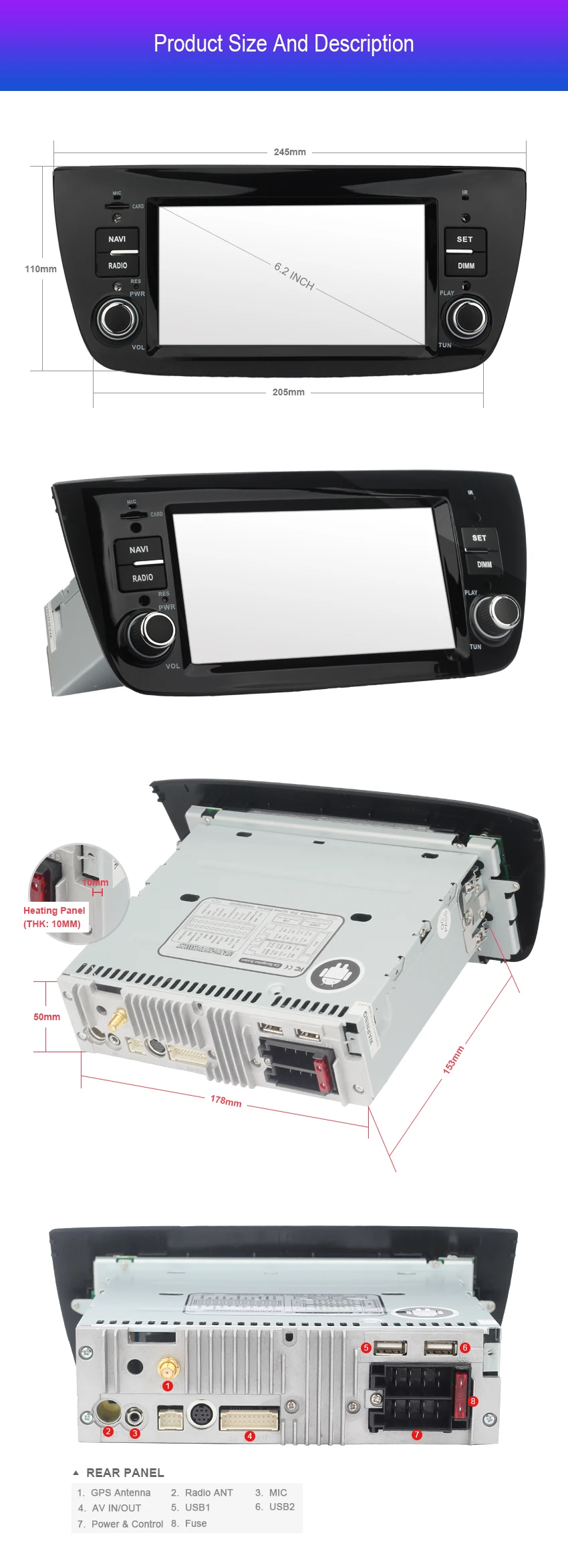 6," Android 8 Автомобильный Стерео gps для Fiat Doblo 2010- Мультимедиа Bluetooth Радио FM RDS Wi-Fi gps навигация парковочная камера