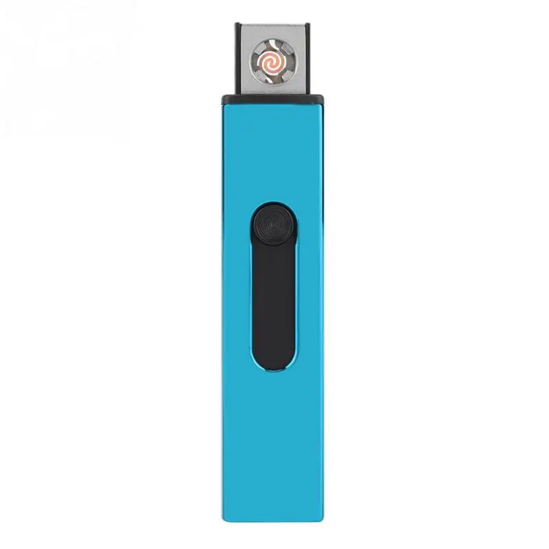 Синий Сенсорный выключатель зажигалка Прикуриватель USB Электронная ветрозащитная Мужская Подарочная зажигалка аксессуары для курения - Цвет: Синий