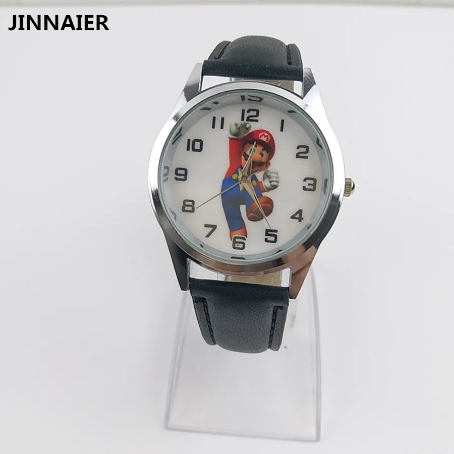 10 шт./лот оптовая продажа 2017 новейший дизайн супер Марио черные кварцевые модные