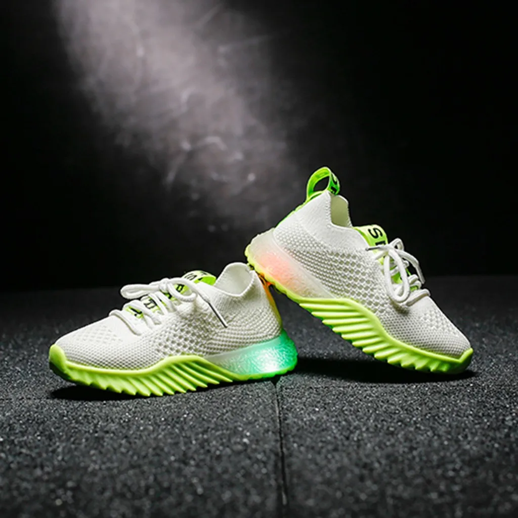 Детская обувь с светильник кой сеткой детская для девочек летние светящиеся