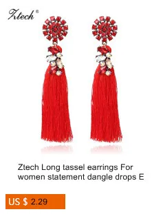 Ztech Bohemian Statement Earrings Big Alloy Wrap Cloth Dangle Drop Earrings For Women Dangling Earrings Vintage Brand Jewelry