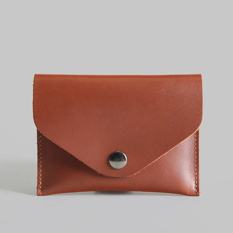 Red-brown 2 CICICUFF, Винтажный Унисекс держатель для карт, Crazy Horse, кожа, на обложке, для Namecard, отделение для банковских карт, карман для наличных, чехол, маленький кошелек - Цвет: Red-brown 2