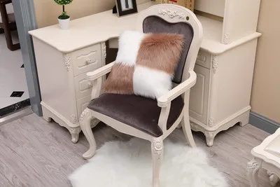 brown and white Карамельный цвет, домашняя Роскошная мягкая флисовая подушка из искусственного меха, наволочка декоративное покрывало, чехлы на подушки, длинный мех, без подушки - Цвет: brown and white