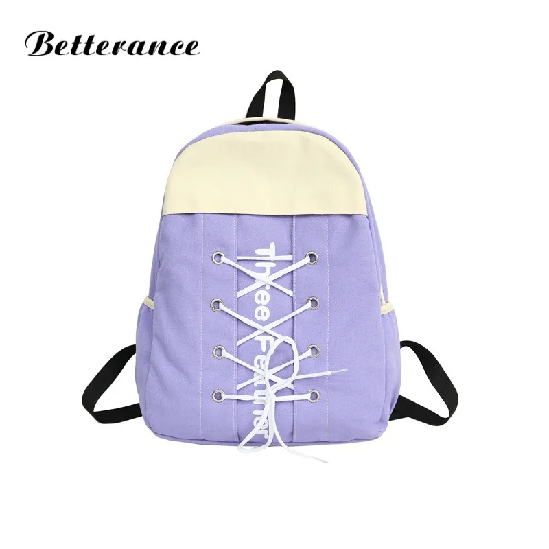 2018 Betterance стильные холщовые туфли рюкзак bolsos mujer de marca famosa школьные сумки для