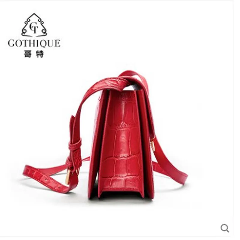 Сумка почтальон Gete из кожи крокодила квадратная сумка в американском стиле