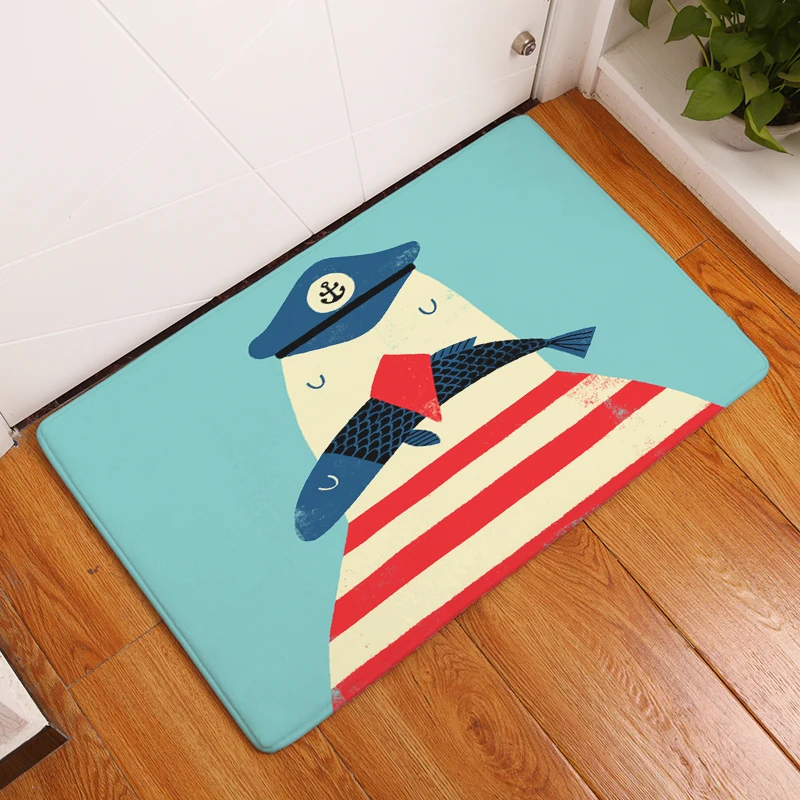 2017 новые ковры с принтом животных и кораблей Нескользящие кухонные коврики для