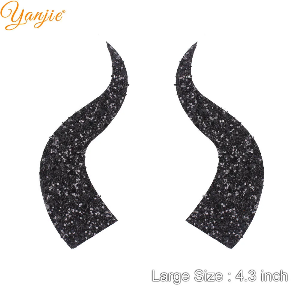 10pairs/lot Glitter Felt Devil Horn For Girls Women Headband Hot Sale Halloween Party Kids Hair Bow DIY Hair Accessories
